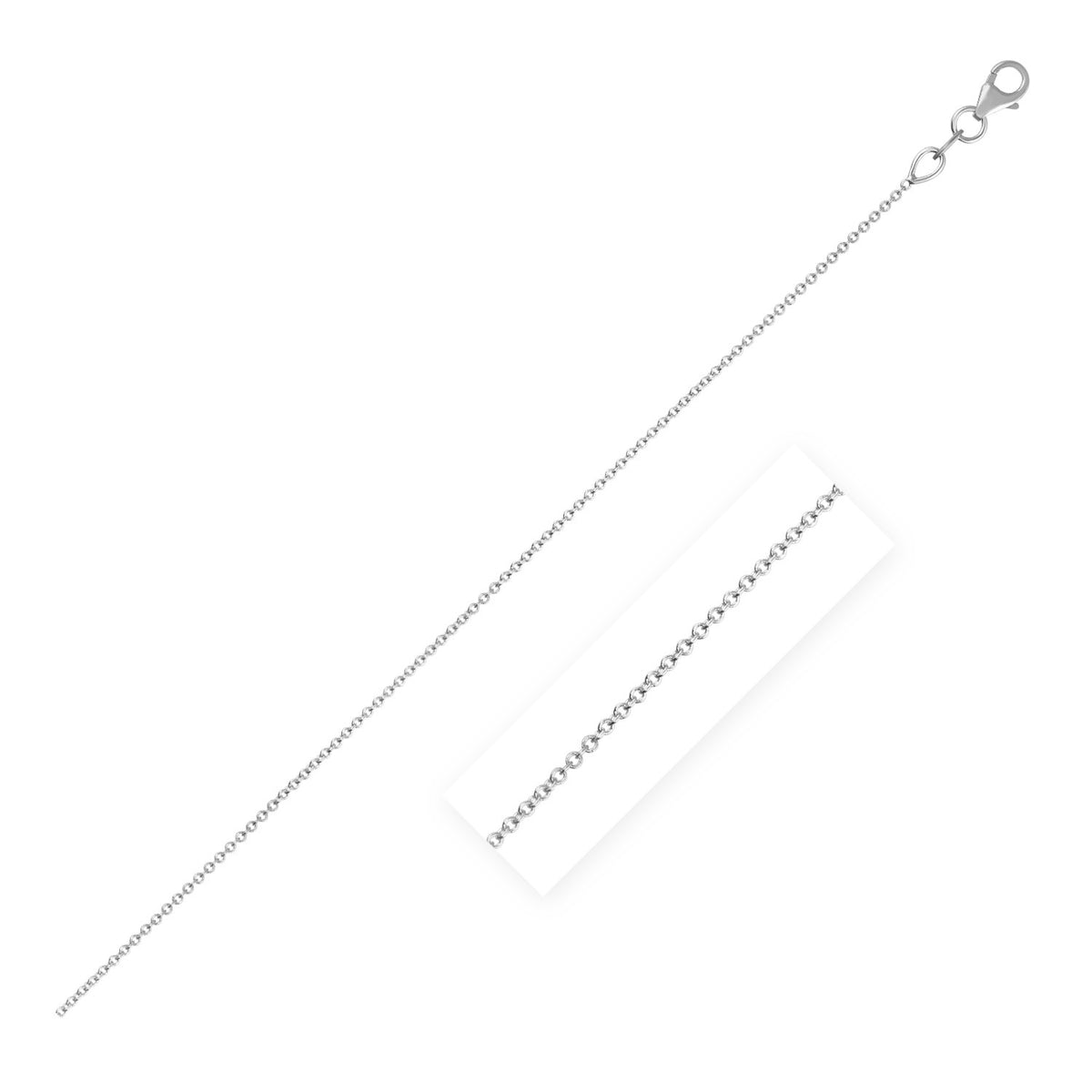 Double Extendable Cable Chain in 14k White Gold