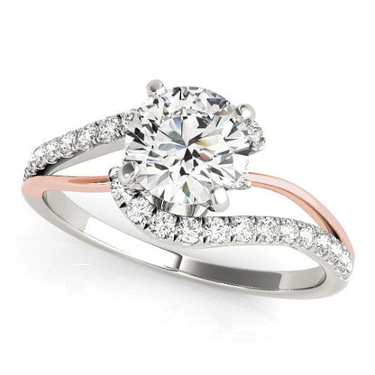 14k White And Rose Gold Bypass Shank Diamond Engagement Ring (1 1/3 cttw) RCJ Rings  CELESTIA LUXE JEWELLERS
