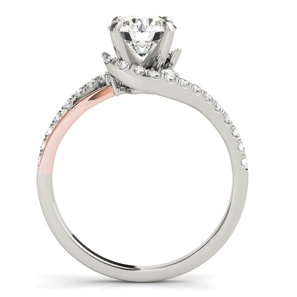 14k White And Rose Gold Bypass Shank Diamond Engagement Ring (1 1/3 cttw) RCJ Rings  CELESTIA LUXE JEWELLERS