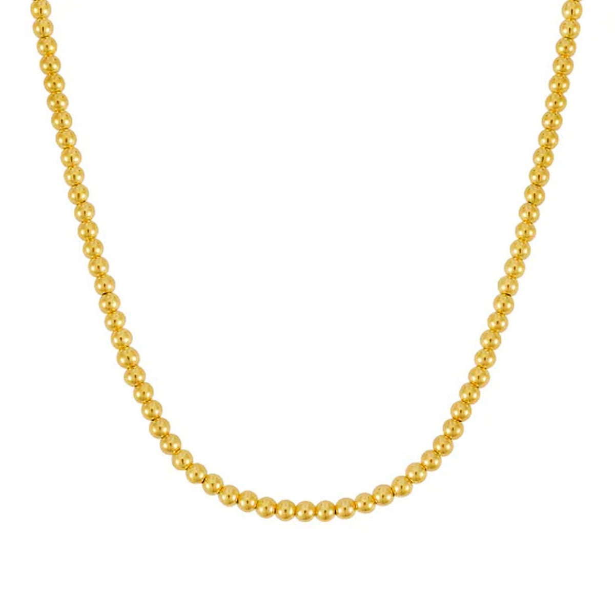14k Yellow Gold Bead Chain Necklace