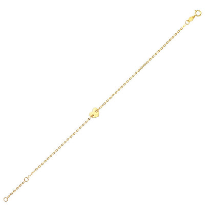 14k Yellow Gold Heart Bracelet