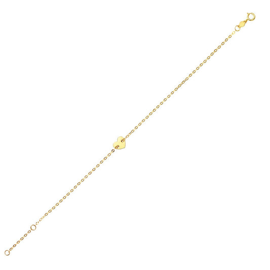 14k Yellow Gold Heart Bracelet — CELESTIA LUXE JEWELLERS