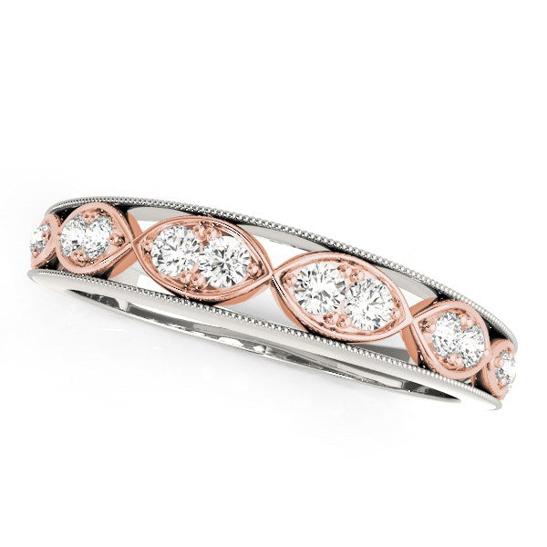 14k White And Rose Gold Infinity Style Diamond Band (1/5 cttw) RCJ Rings  CELESTIA LUXE JEWELLERS