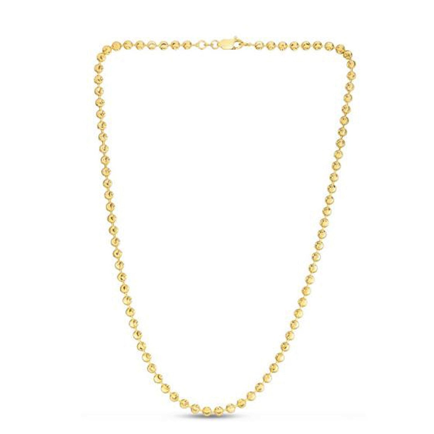 Moon Cut Bead Chain in 14k Yellow Gold (4.00 mm) RCJ Chains  CELESTIA LUXE JEWELLERS