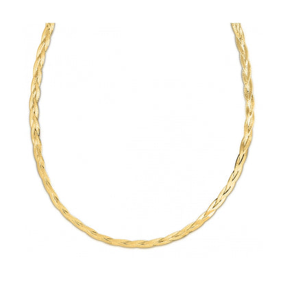 14k Yellow Gold Braided Herringbone Chain (3.20 mm) RCJ Chains  CELESTIA LUXE JEWELLERS