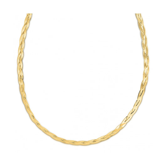 14k Yellow Gold Braided Herringbone Chain (3.20 mm) RCJ Chains  CELESTIA LUXE JEWELLERS
