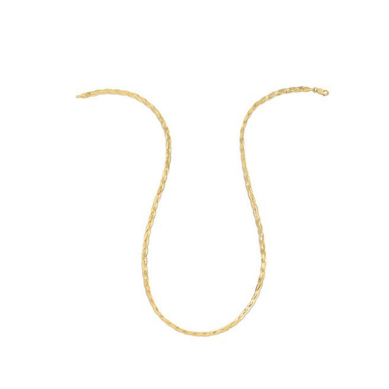 14k Yellow Gold Braided Herringbone Chain (3.20 mm) RCJ Chains  CELESTIA LUXE JEWELLERS