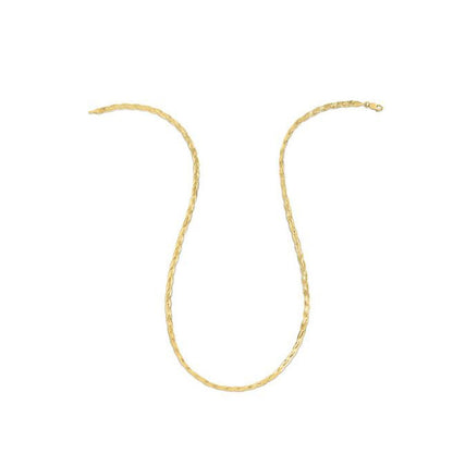 14k Yellow Gold Braided Herringbone Chain (3.20 mm) RCJ Chains  CELESTIA LUXE JEWELLERS