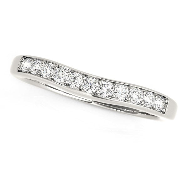 14k White Gold Curved Diamond Wedding Band (1/4 cttw) RCJ Rings  CELESTIA LUXE JEWELLERS