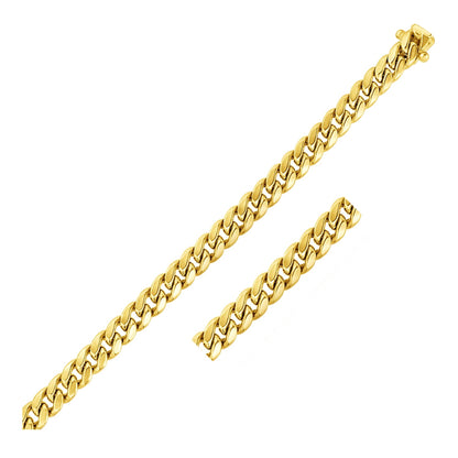 14k Yellow Gold Semi Solid Miami Cuban Bracelet