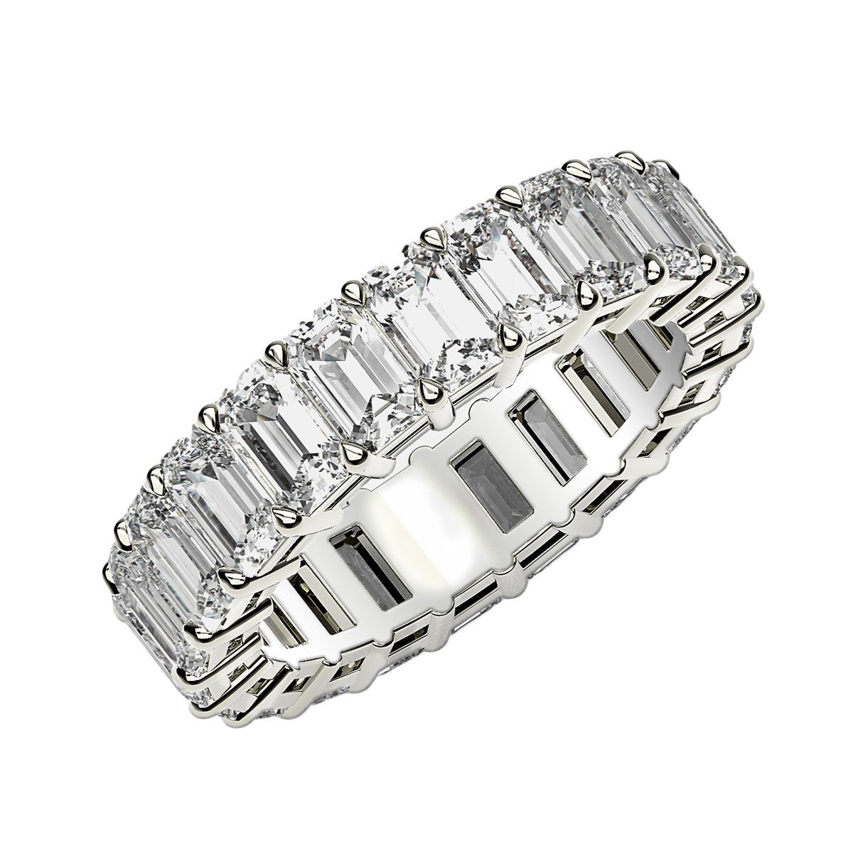 Emerald Cut Lab Grown Diamond Eternity Ring in 14k White Gold (2 cttw FG/VS2) RCJ Rings  CELESTIA LUXE JEWELLERS