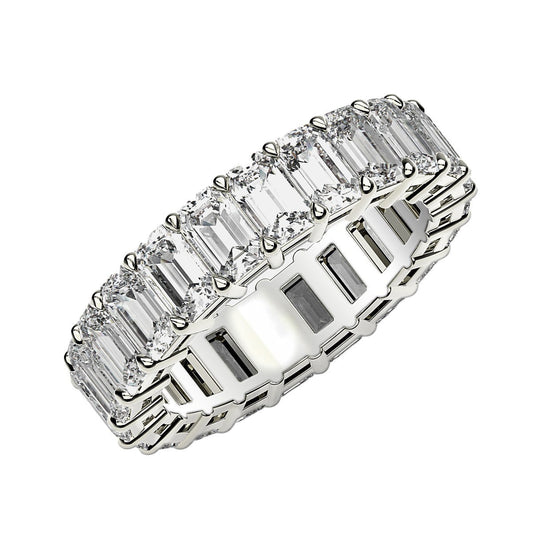 Emerald Cut Lab Grown Diamond Eternity Ring in 14k White Gold (2 cttw FG/VS2) RCJ Rings  CELESTIA LUXE JEWELLERS