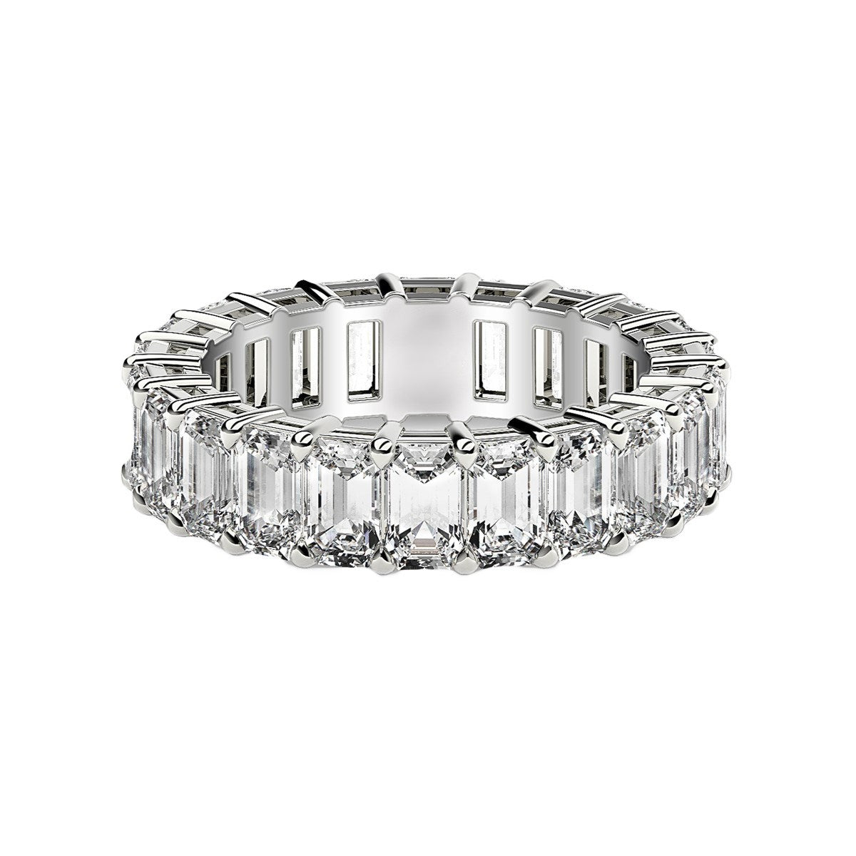 Emerald Cut Lab Grown Diamond Eternity Ring in 14k White Gold (2 cttw FG/VS2) RCJ Rings  CELESTIA LUXE JEWELLERS
