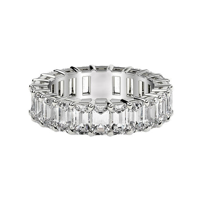 Emerald Cut Lab Grown Diamond Eternity Ring in 14k White Gold (2 cttw FG/VS2) RCJ Rings  CELESTIA LUXE JEWELLERS