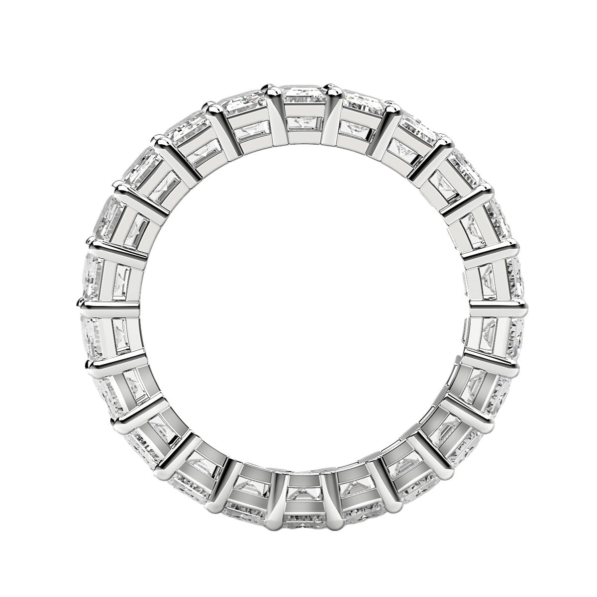 Emerald Cut Lab Grown Diamond Eternity Ring in 14k White Gold (2 cttw FG/VS2) RCJ Rings  CELESTIA LUXE JEWELLERS