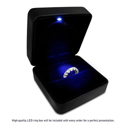 Emerald Cut Lab Grown Diamond Eternity Ring in 14k White Gold (2 cttw FG/VS2) RCJ Rings  CELESTIA LUXE JEWELLERS