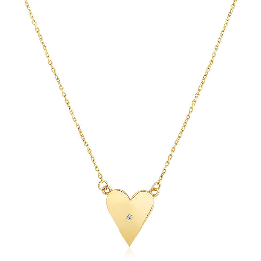 Cœur Élançant Diamond Necklace — 14K Yellow Gold, 18 in