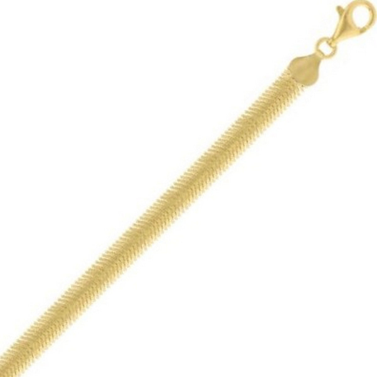 Sterling Silver Yellow Gold Plated Oval Snake Chain