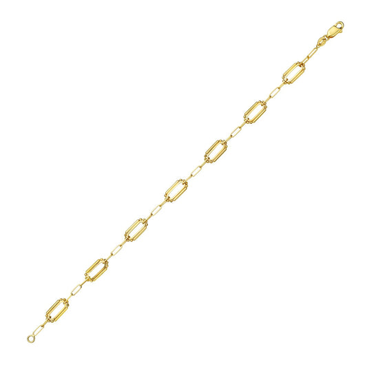 14K Yellow Gold Pallina Paperclip Link Bracelet