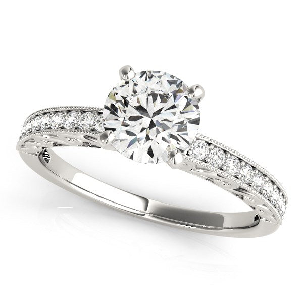 14k White Gold Antique Style Diamond Engagement Ring (1 1/8 cttw) RCJ Rings  CELESTIA LUXE JEWELLERS