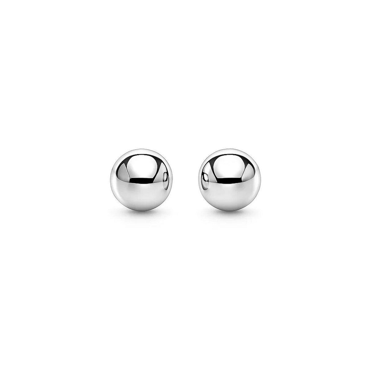 14k White Gold Spherical Stud Earrings