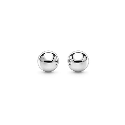14k White Gold Spherical Stud Earrings
