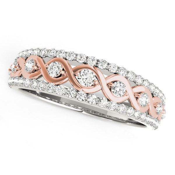 14k White And Rose Gold Infinity Diamond Band (3/8 cttw) RCJ Rings  CELESTIA LUXE JEWELLERS