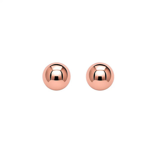 Sphère Rosée Studs — 14K Rose Gold, 3–4 mm