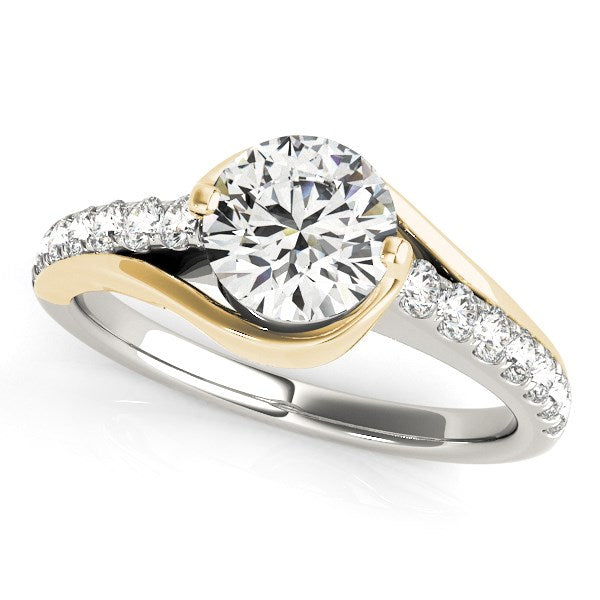 14k Two Tone Gold Split Shank Style Diamond Engagement Ring (1 1/4 cttw) RCJ Rings  CELESTIA LUXE JEWELLERS