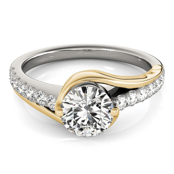 14k Two Tone Gold Split Shank Style Diamond Engagement Ring (1 1/4 cttw) RCJ Rings  CELESTIA LUXE JEWELLERS
