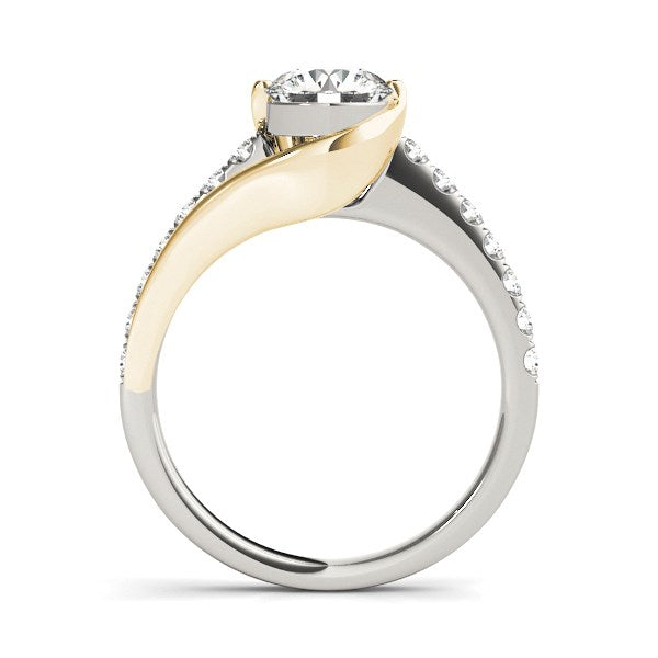 14k Two Tone Gold Split Shank Style Diamond Engagement Ring (1 1/4 cttw) RCJ Rings  CELESTIA LUXE JEWELLERS