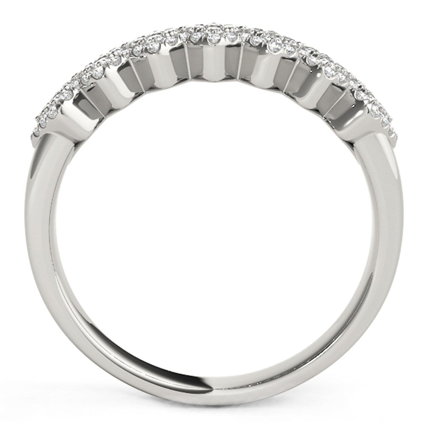 Diamond Studded Wide Multi-Diagonal Pattern Ring in 14k White Gold (5/8 cttw) RCJ Rings  CELESTIA LUXE JEWELLERS