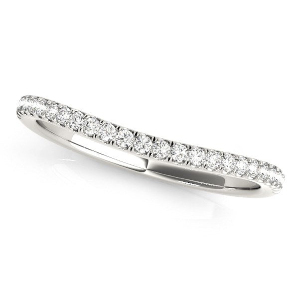14k White Gold Pave Setting Style Curved Wedding Band (1/10 cttw) RCJ Rings  CELESTIA LUXE JEWELLERS