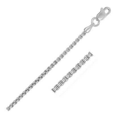 14k White Gold Solid Round Box Chain