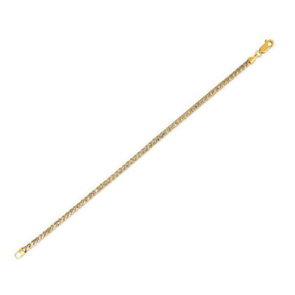 14k Yellow Gold Round Pave Franco Chain