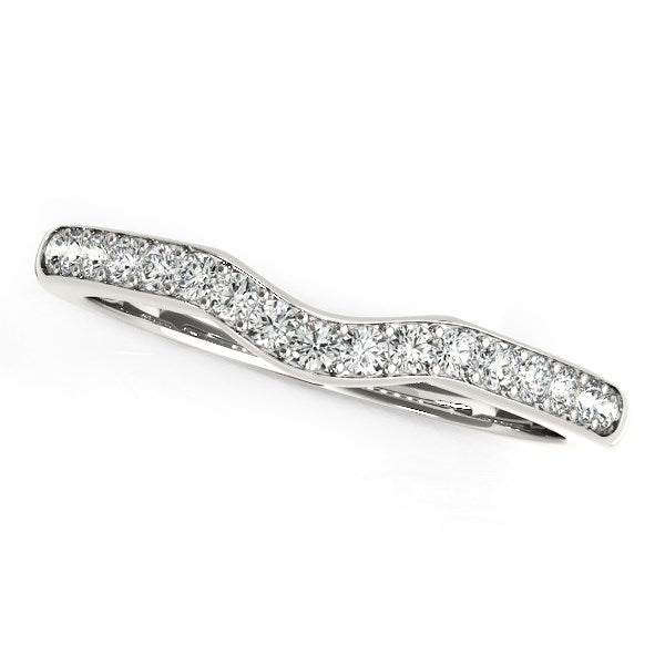 14k White Gold Curved Style Wedding Ring (1/4 cttw) RCJ Rings  CELESTIA LUXE JEWELLERS