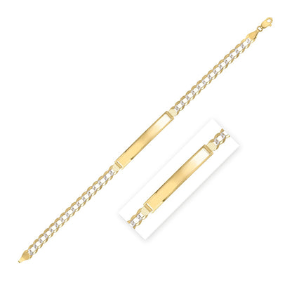 14k Yellow Gold Pave Curb ID Bracelet