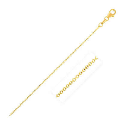 14k Yellow Gold Round Cable Link Chain