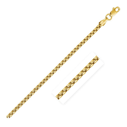 14k Yellow Gold Solid Round Box Chain
