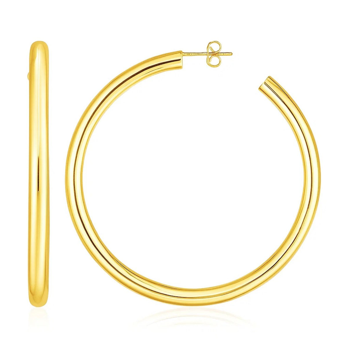 14k Yellow Gold Polished Hoop Earrings