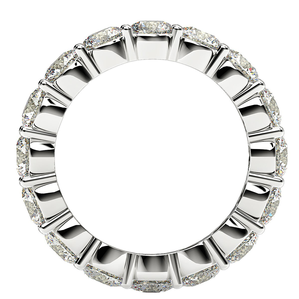 Round Cut Lab Grown Diamond Eternity Ring in 14k White Gold (4 cttw FG/VS2) RCJ Rings  CELESTIA LUXE JEWELLERS