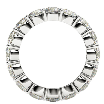 Round Cut Lab Grown Diamond Eternity Ring in 14k White Gold (4 cttw FG/VS2) RCJ Rings  CELESTIA LUXE JEWELLERS