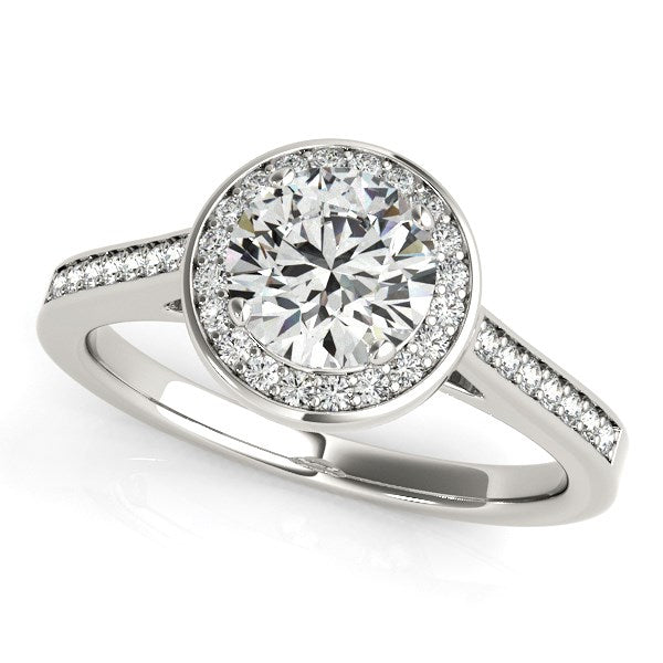 14k White Gold Halo Round Diamond Engagement Ring (1 1/4 cttw) RCJ Rings  CELESTIA LUXE JEWELLERS