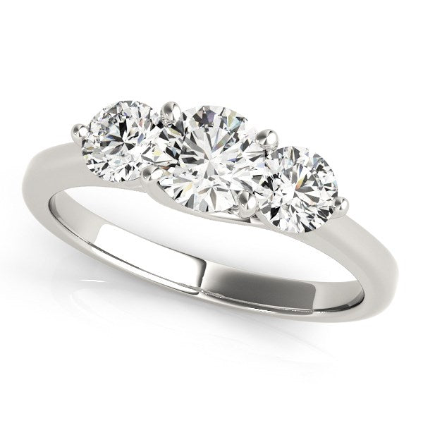 14k White Gold Classic 3 Stone Round Diamond Engagement Ring (1 cttw) RCJ Rings  CELESTIA LUXE JEWELLERS