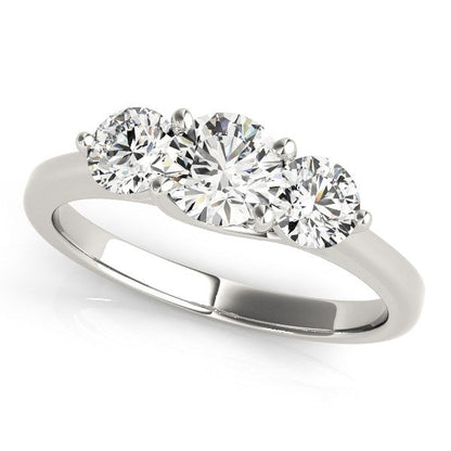 14k White Gold Classic 3 Stone Round Diamond Engagement Ring (1 cttw) RCJ Rings  CELESTIA LUXE JEWELLERS