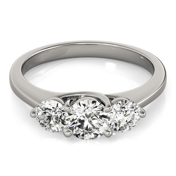 14k White Gold Classic 3 Stone Round Diamond Engagement Ring (1 cttw) RCJ Rings  CELESTIA LUXE JEWELLERS