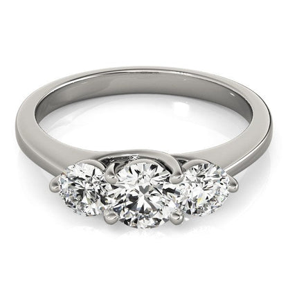 14k White Gold Classic 3 Stone Round Diamond Engagement Ring (1 cttw) RCJ Rings  CELESTIA LUXE JEWELLERS