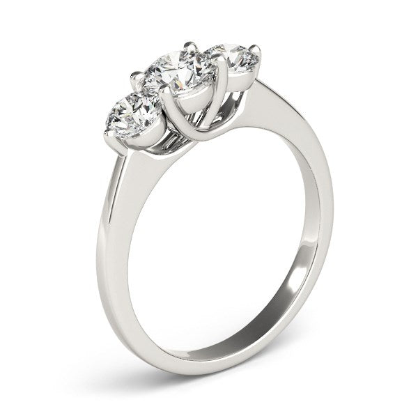 14k White Gold Classic 3 Stone Round Diamond Engagement Ring (1 cttw) RCJ Rings  CELESTIA LUXE JEWELLERS