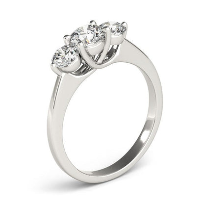 14k White Gold Classic 3 Stone Round Diamond Engagement Ring (1 cttw) RCJ Rings  CELESTIA LUXE JEWELLERS