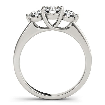 14k White Gold Classic 3 Stone Round Diamond Engagement Ring (1 cttw) RCJ Rings  CELESTIA LUXE JEWELLERS